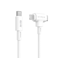 HyperJuice® USB-C® and Lightning Hybrid Charging Cable (1.5m/5ft) - White