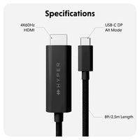 HyperDrive USB-C to HDMI 4K60Hz Cable - Black