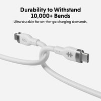 HyperJuice 60W Silicone USB-C to USB-C Cable (1.5M/5Ft) - White