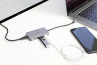 USB-C Multi-Port Hub with 2x USB-A and 2x USB-C Ports with 100W PD Pass-Thru