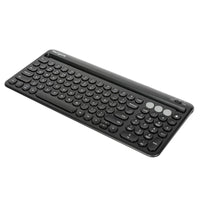 Multi-Device Bluetooth® Antimicrobial Keyboard with Tablet/Phone Cradle (Black)
