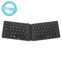Ergonomic Foldable Bluetooth® Antimicrobial Keyboard (Black)
