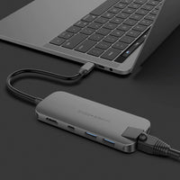 HyperDrive SLIM 8-in-1 USB-C Hub - Grey