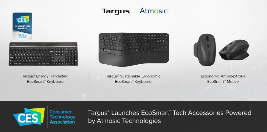 TARGUS LAUNCHES PREMIUM COLLECTION OF SUSTAINABLE ECOSMART™ TECH ACCESSORIES INCLUDING ATMOSIC ULTRA-LOW-POWER BLUETOOTH TECHNOLOGY