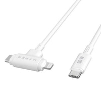 HyperJuice® USB-C® and Lightning Hybrid Charging Cable (1.5m/5ft) - White