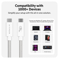 HyperDrive® Next USB4 Type-C Performance Cable (1.2M/4Ft) - White