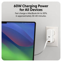 HyperJuice 60W Silicone USB-C to USB-C Cable (1.5M/5Ft) - White
