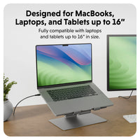 HyperSpace™ Ergonomic Adjustable Laptop Stand - Space Grey