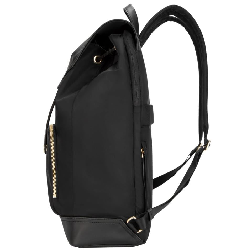 black leather drawstring backpack laptop 15" Newport Drawstring Backpack (Black) – Targus AP