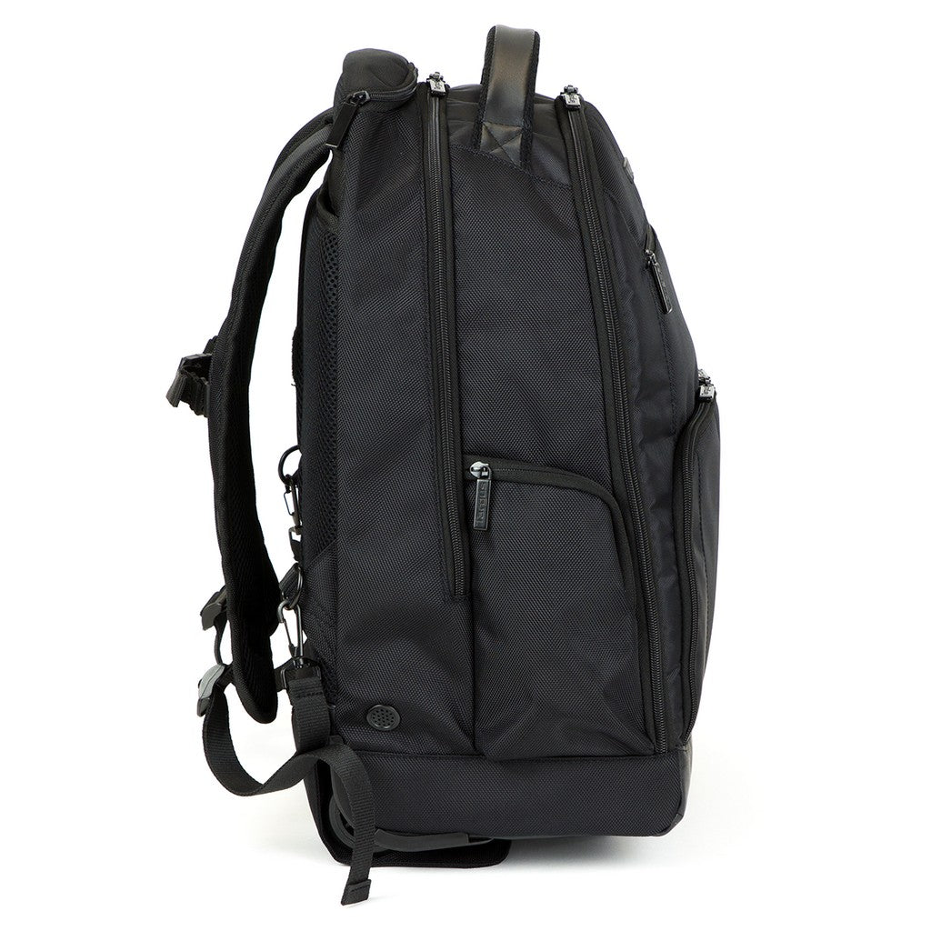 black backpack 15 laptop padded vertical sleeves mp3 15.4" Rolling Laptop Backpack (Black) – Targus AP