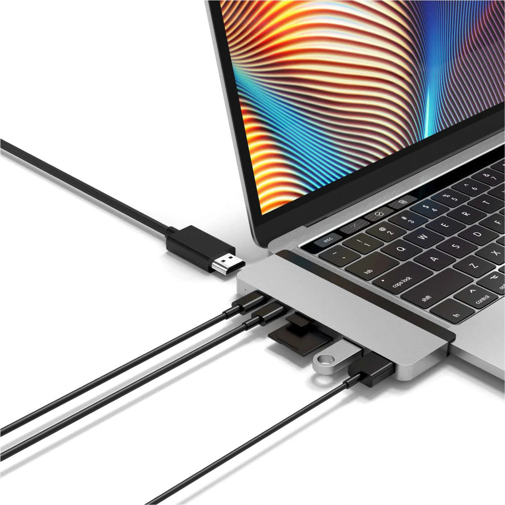 7-in-1 USB-C Hub Voor MacBook – HDMI 4K@60Hz, 2x USB-A, 2x USB-C, SD/microSD, Power Delivery 100W