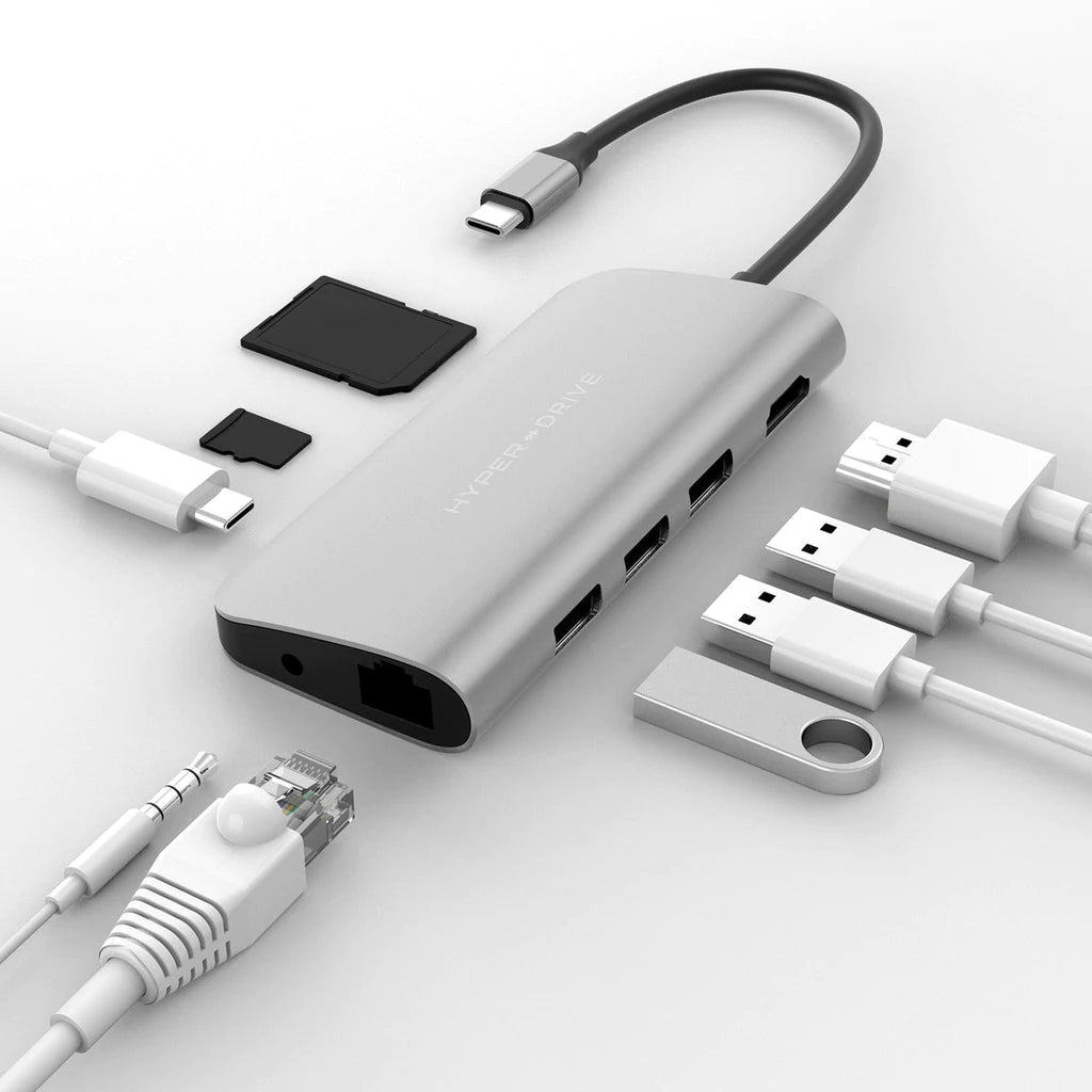 HyperDrive POWER 9-in-1 USB-C Hub - Silver