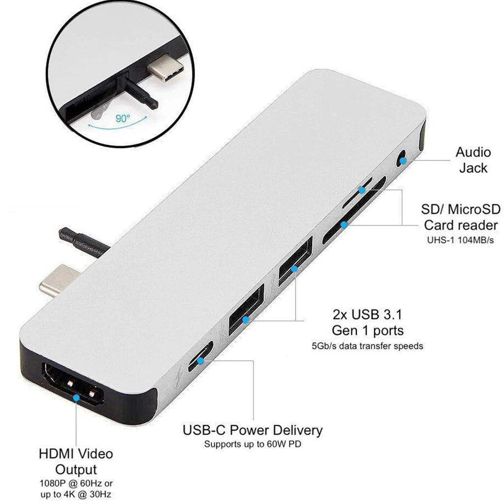 HyperDrive SOLO 7-in-1 USB-C Hub - Silver